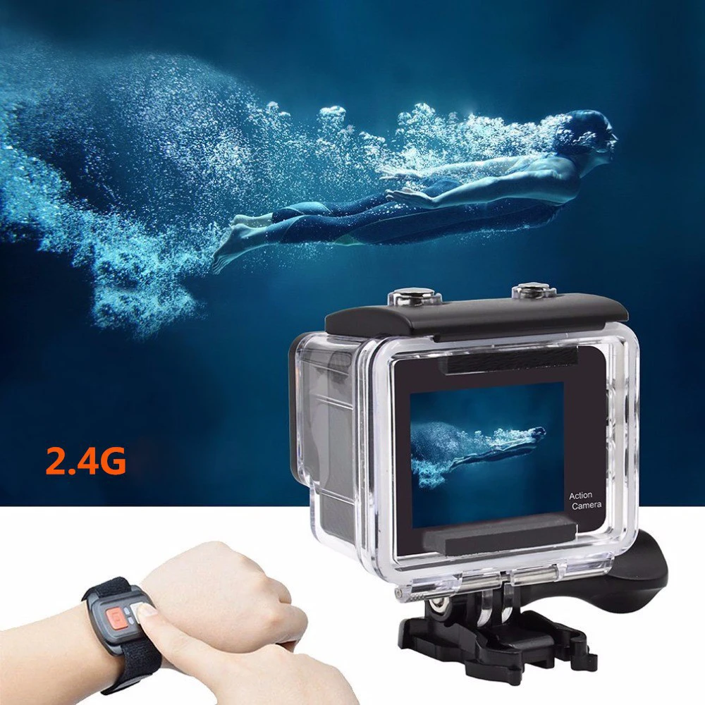 Скидка 4K сенсорный экран WiFi Спортивная экшн-Камера LCD двойной экран 1080P Водонепроницаемая Спортивная DV велосипедный шлем камера Мини DVR Дистанцион...