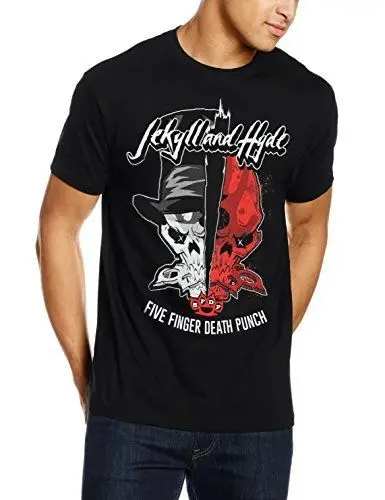 Rockoff торговли Five Finger Death Punch Для Мужчин's Джекил и Хайд футболка черный