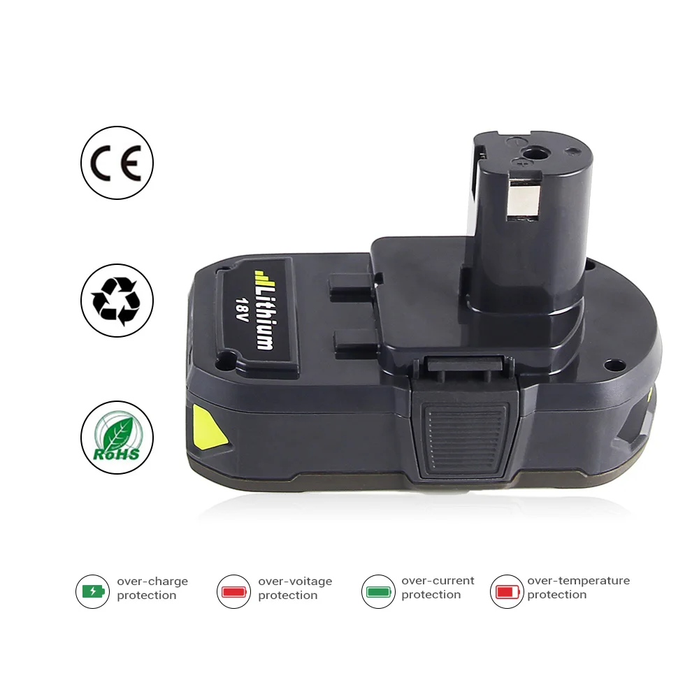 Eleoption 18V 2500mAh литий ионная аккумуляторная батарея для Ryobi RB18L25 One Plus