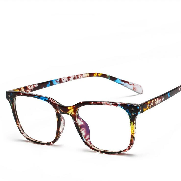 Flower Frame Винтажные рисовые гвозди TR90 женские мужские очки для близорукости 1,56 асферические линзы квадратные очки по рецепту 0~-400 - Цвет оправы: Flower Frame