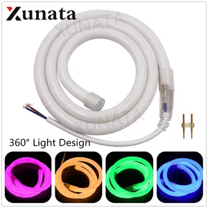 12 В постоянного тока круглая неоновая лента Водонепроницаемая SMD 2835 120 светодиодовм Гибкая светодиодная полоса мягкая светильник ревка световая полоса 360 градусветильник