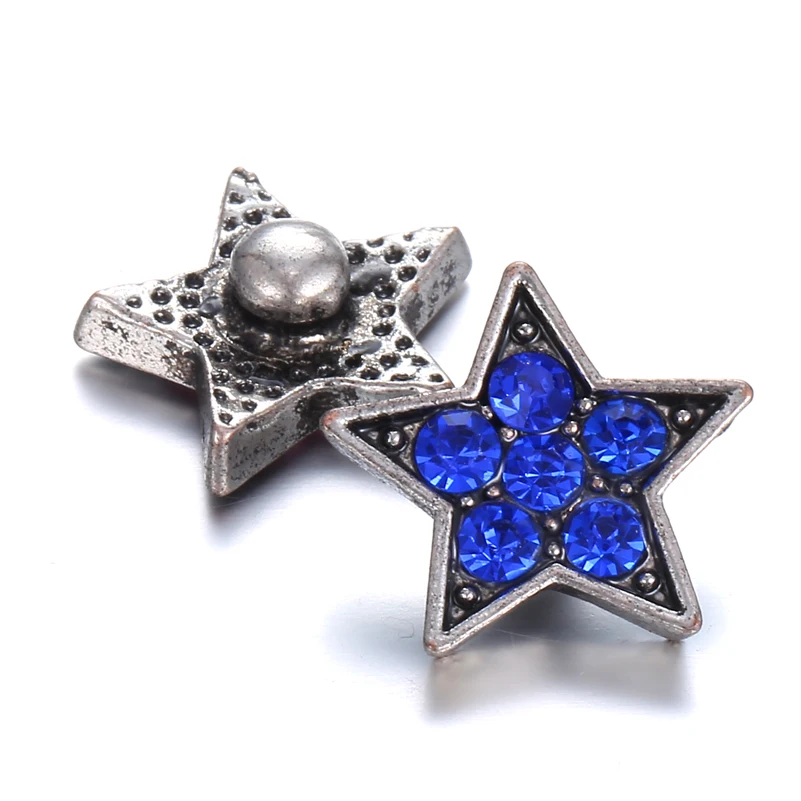 10 шт./лот Новое поступление 12 мм кнопки ювелирные изделия стразы стиль пять звезд