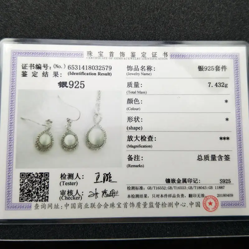 

Ruifan Teardrop Opal Bridal Jewelry Sets for Women Cubic Zircon 925 Sterling Silver Necklace/Earrings Set YEA032+YNC016