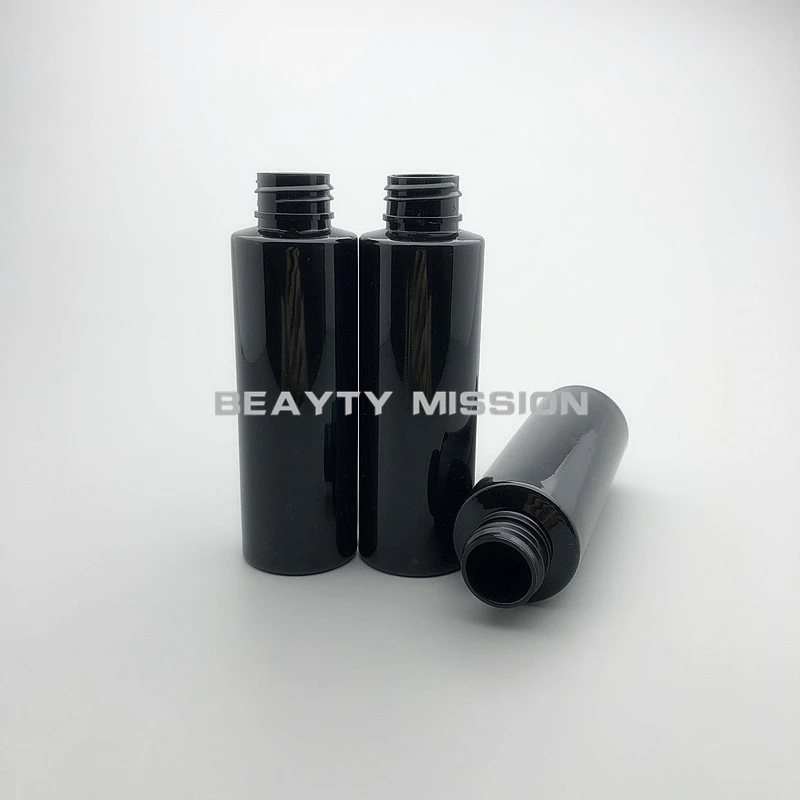 BEAUTY MISSION 48 шт./лот 100 мл черная пустая пластиковая бутылка с золотой/серебряной