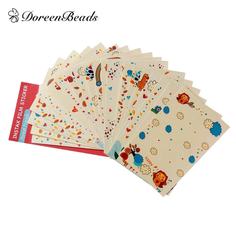 DoreenBeads бумажная многоцветная пленка для творчества наклейки с декором животные