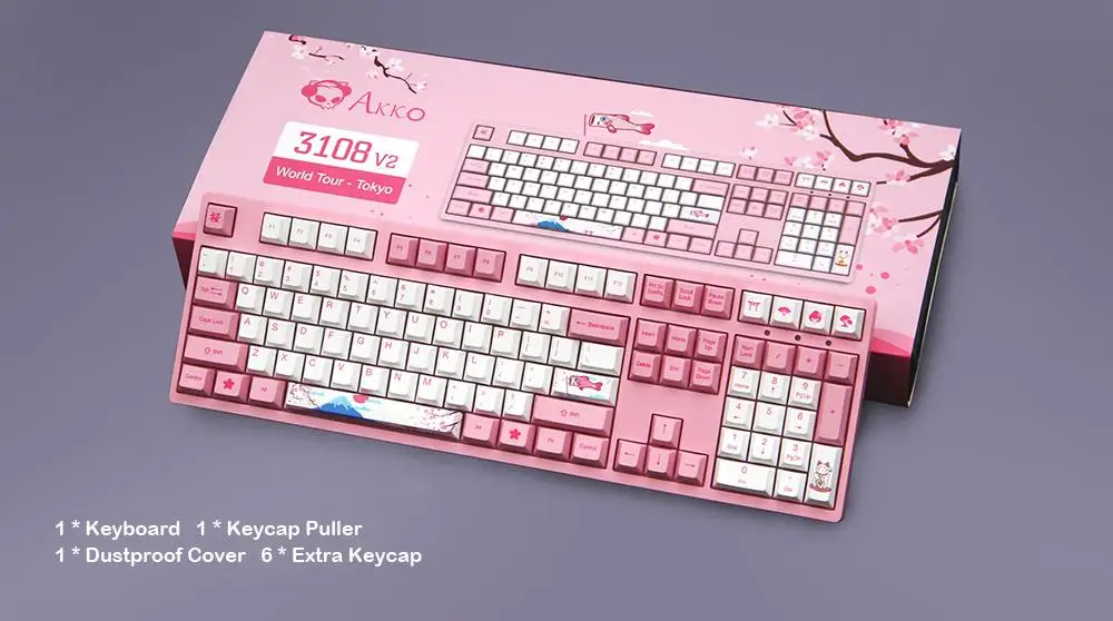 AKKO 3108 V2 108 клавиша Cherry MX Переключатель тип-c Проводная PBT клавиатура Механическая игровая клавиатура красный/коричневый переключатель игровая клавиатура
