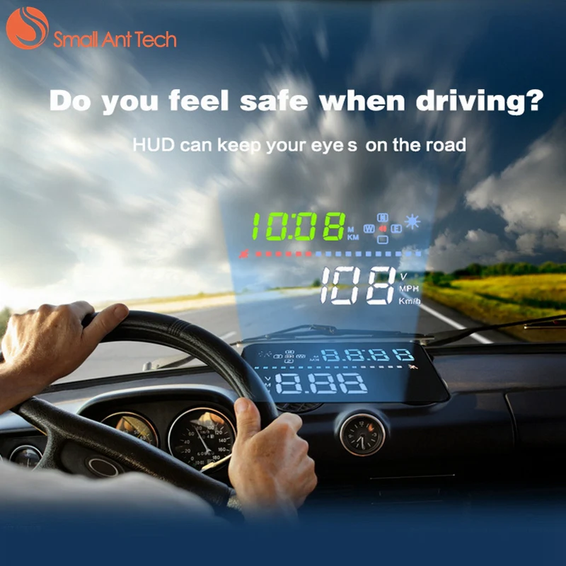Smallantteach 3.5 &quotOBD2 автомобилей HUD авто Универсальный GPS Head Up Дисплей лобовое стекло