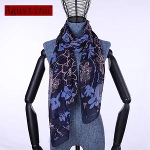 2018 шифоновый летний модный шарф роскошный shawsl женские брендовые высококачественные длинные платки с принтом для дам шарфы с цветочным принтом