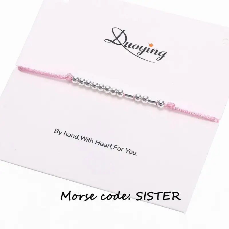 Duoying Морзе кодовый браслет сестры персонализированные скрытые сообщения на