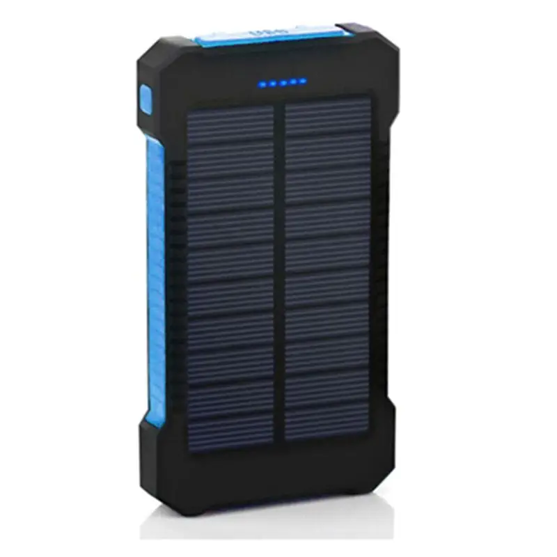 blue Светодиодный внешний аккумулятор с двумя портами usb и солнечной панелью, чехол в сдержанном и модном стиле, зарядное устройство, набор для самостоятельной сборки, коробка для samsung 18#820 - Цвет: blue