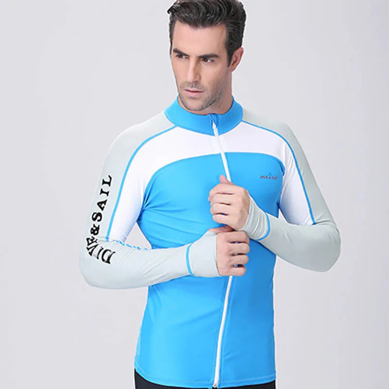 DIVE&ampSAIL Lycra Wetsuit Women Men Surf Swimsuit Rashguard Long Sleeve Split Zipper Wet Suit For Swimming Diving Surfing | Спорт и