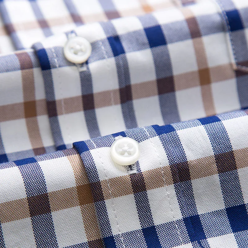 Рубашка мужская с длинным рукавом 100% хлопок в клетку oxford shirts for men social shirtoxford shirt
