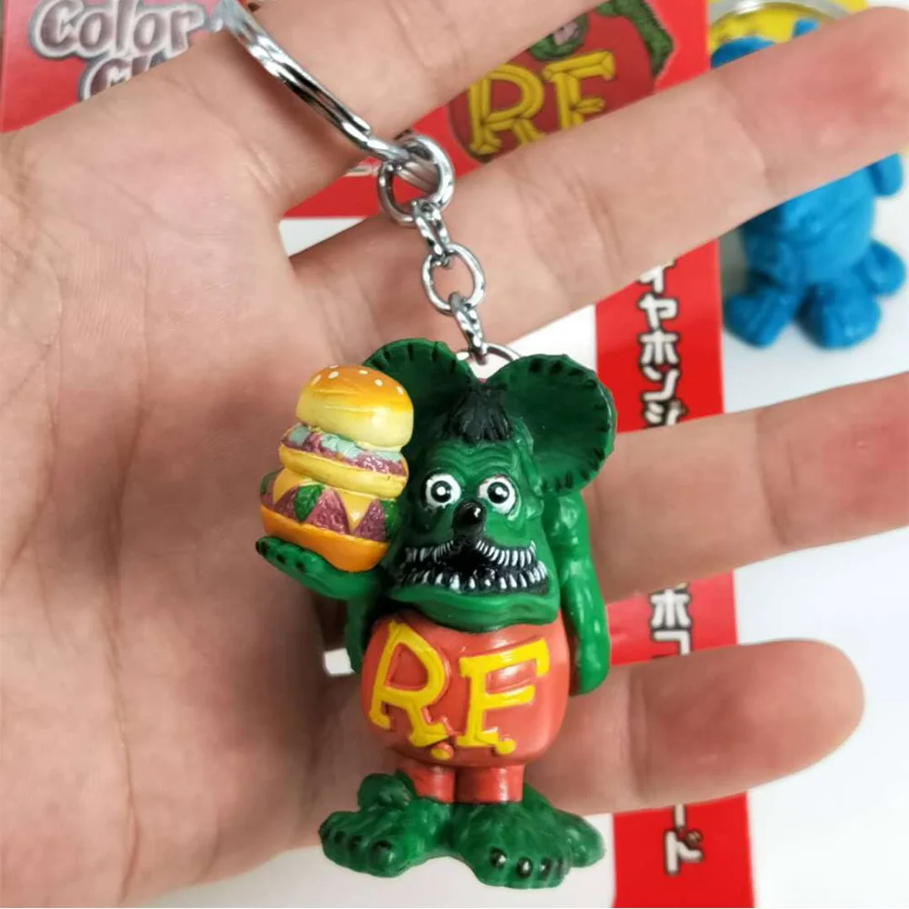 Rat Fink ED Big Daddy Roth Keychain Key Chain Figures Ratfink Doll Key Ring