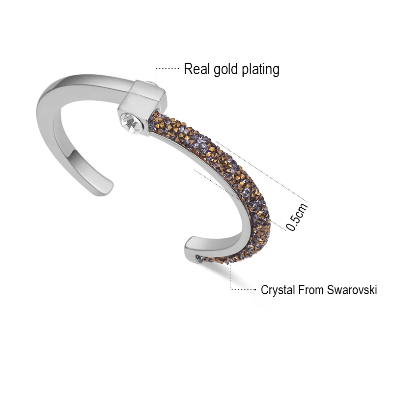 MALANDA Браслет манжета с кристаллами от Swarovski для женщин модные свадебные офисные