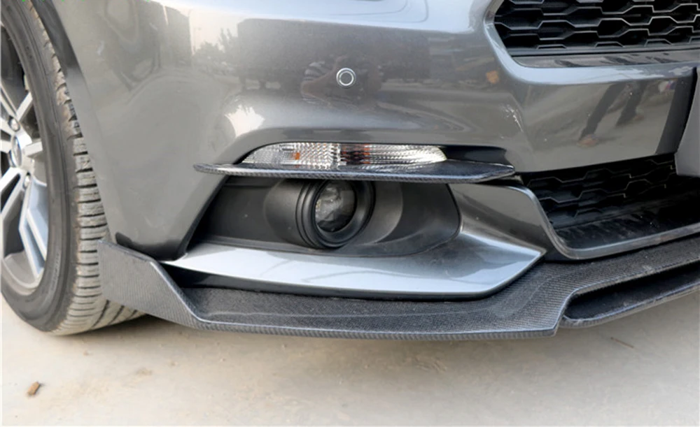 Углеродное волокно переднего бампера фары детали вентилятора для Ford Mustang GT V8 V6 GT350R купе