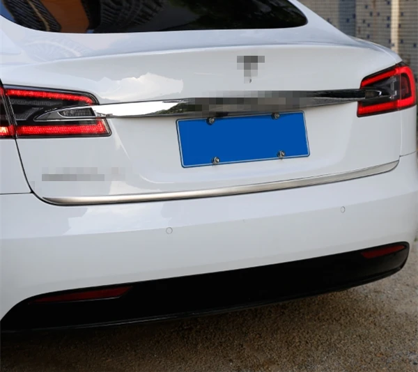 Для моделей TESLA модель S 2014-2018 матовый задний багажник отделка багажника Молдинг