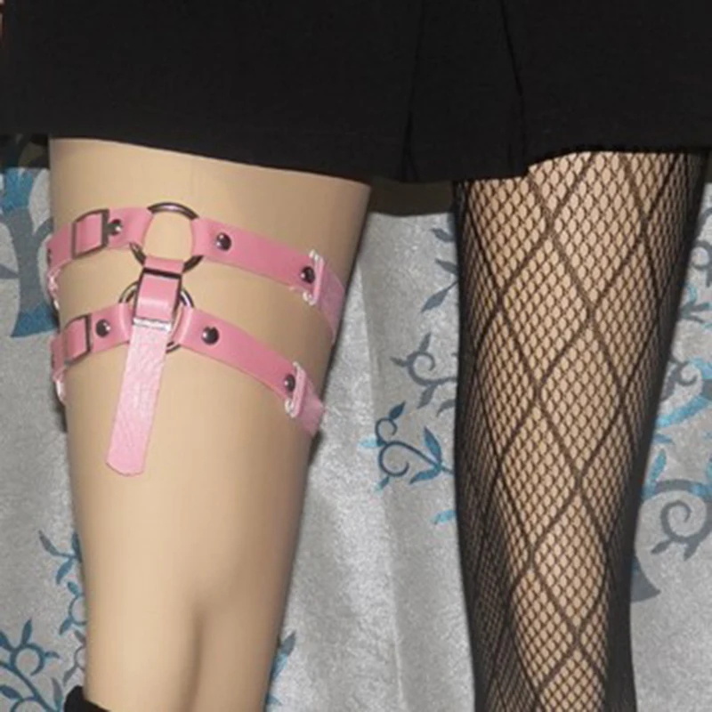 Круглая кожаная цепочка для ног Сексуальная Harajuku панк O круглая ножка подвязка
