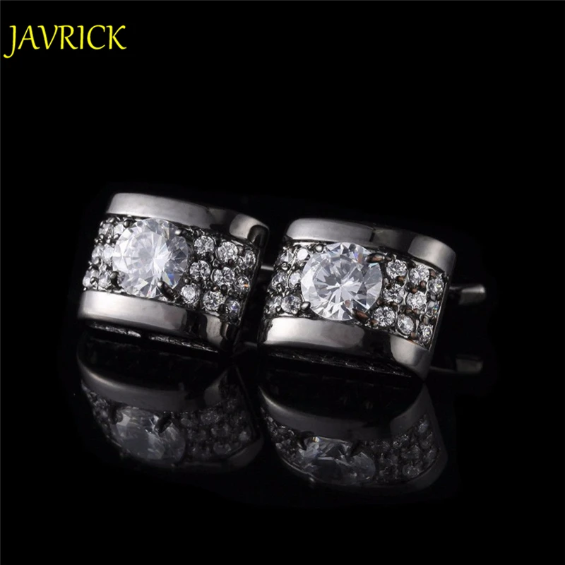 JAVRICK 1 пара хрустальные стразы Мужские золотые серебряные запонки для рубашки свадебный подарок ZB380