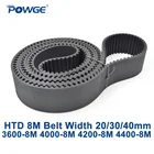 Ремень ГРМ POWGE HTD 8M, ширина 3600400042004400203040 мм, зубья 450, 500, 525, 550, HTD8M 3600-8 м, 4000-8 м, 4400-8 м