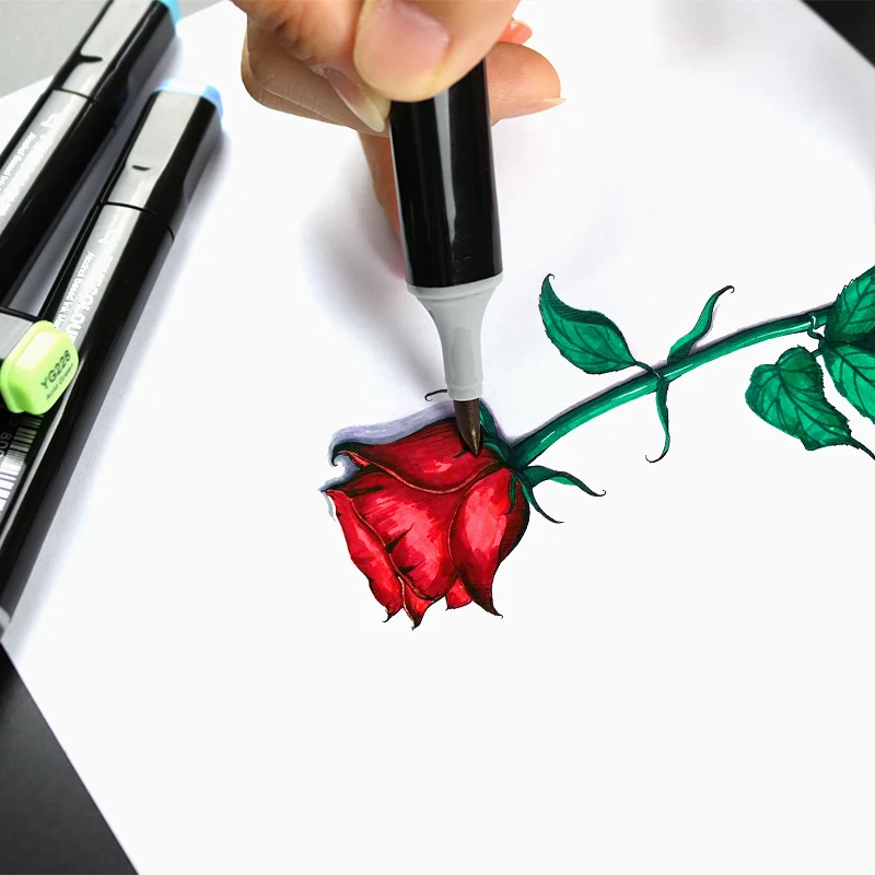 Finecolour EF102 спиртовые чернила двусторонняя мягкая кисть маркер ручка красная серия