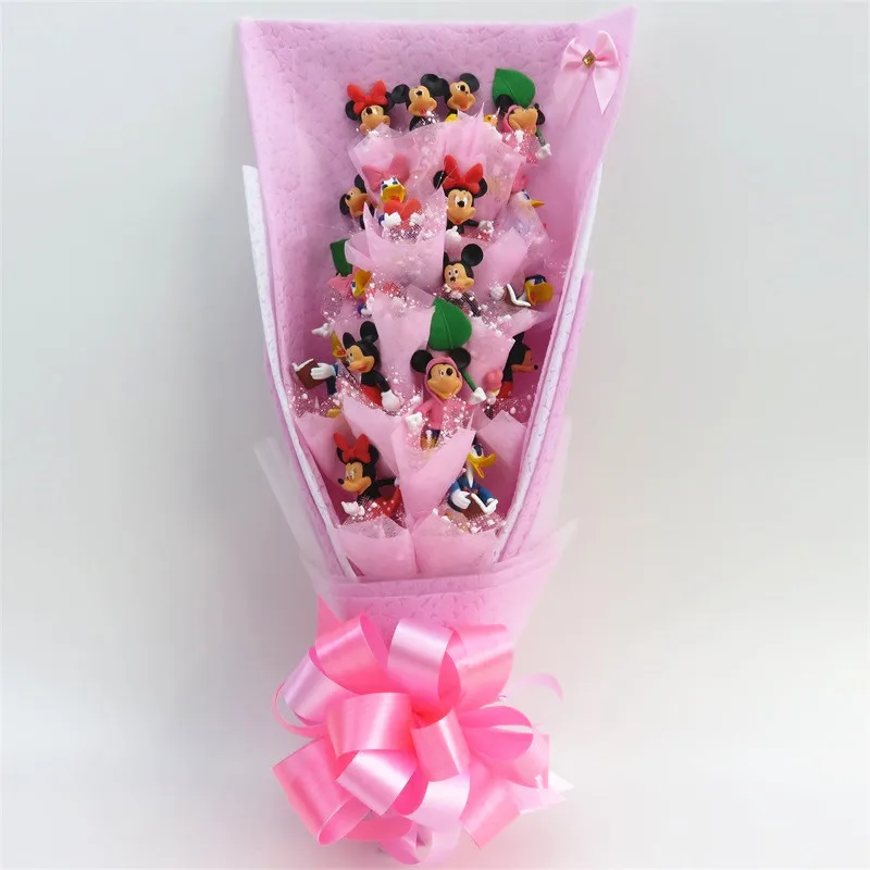 Cartoon mouse action figure toys fashion doll kawaii bouquet gift box creative Graduation/Birthday/Valentine gifts