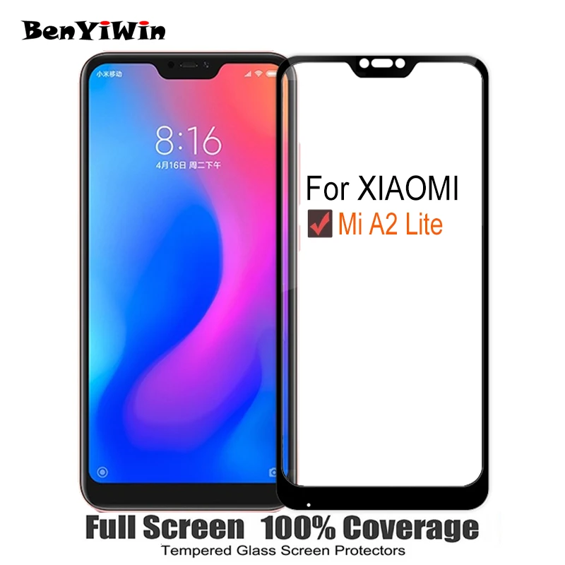 2 шт Защитная пленка для экрана из закаленного стекла полное покрытие для Xiaomi mi A2 Lite 9H Защита от царапин защитная пленка для mi A2 Lite