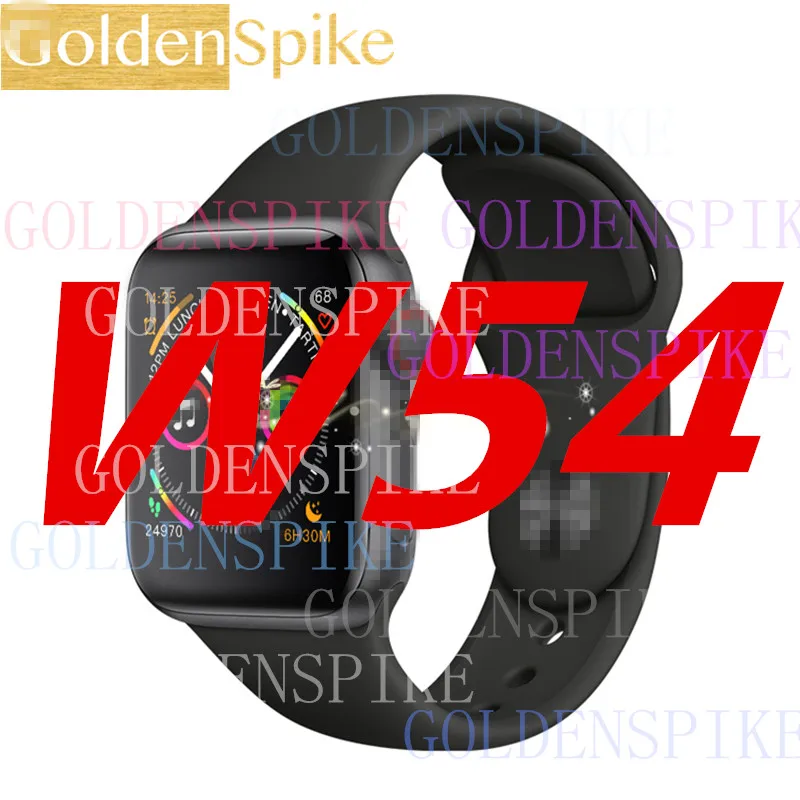 GOLDENSPIKE Bluetooth Смарт-часы W54 SmartWatch 44 мм чехол для Apple iOS Android Heart Rate ЭКГ-шагомер IWO 6 обновление - Цвет: black