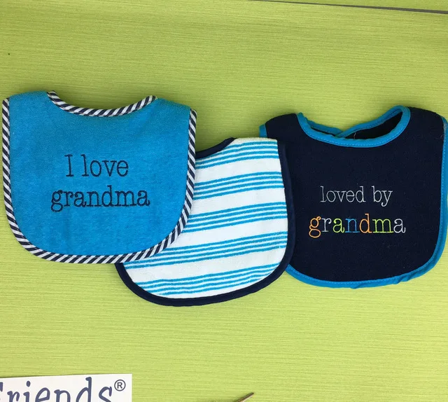 02366 i love grandma Детские слюнявчики menino, 3 шт./партия, милые Слюнявчики для малышей и тканые Слюнявчики, детские товары - Цвет: 02366 i love grandma