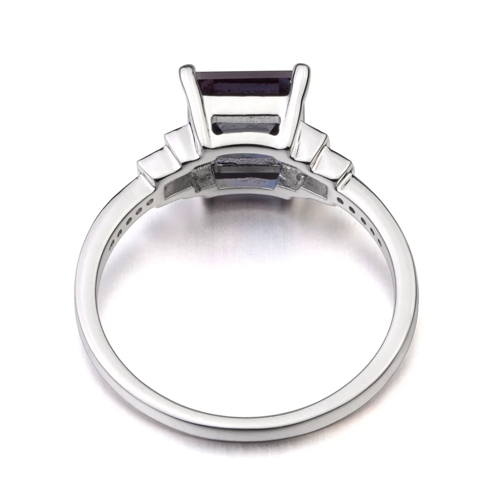 Кольцо женское обручальное из серебра украшения Leige пробы с Александритом