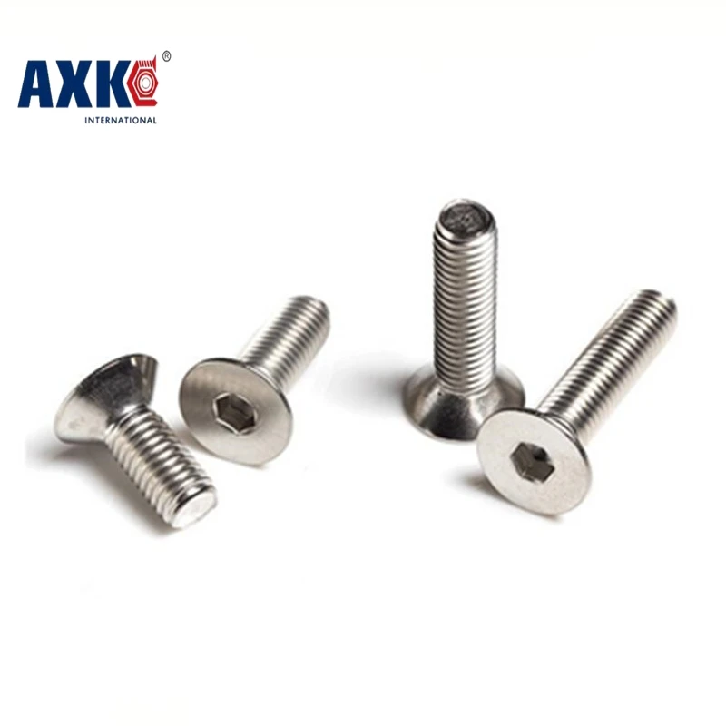 Axk 10 шт./лот M5 m6 m8 * l = 8 ~ 50 мм Din7991 Sus304 Inox Шестигранная плоская потайная головная