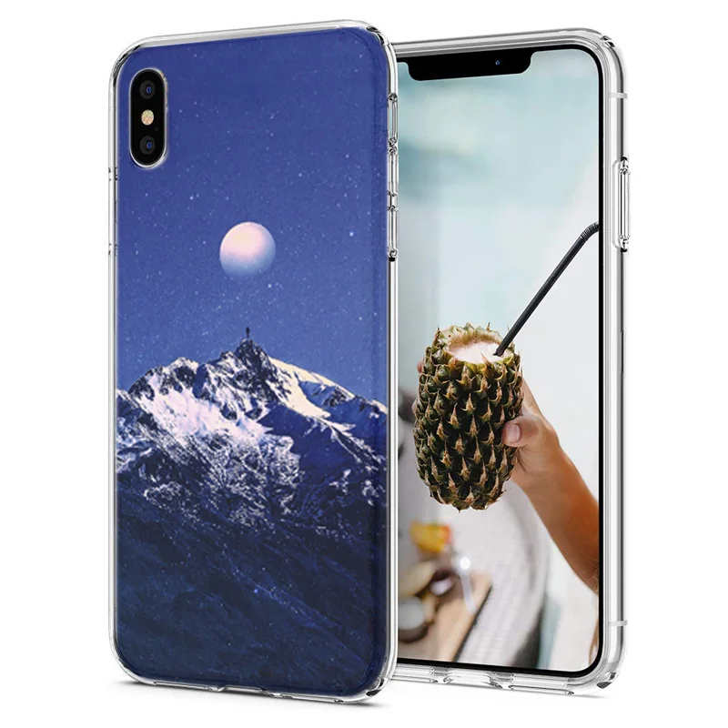 Soft Phone Case For iPhone X XS XR Covers TPU Colorful Silicon Drawing Painted Leaf scenery iPhone6 7 Max E632 |