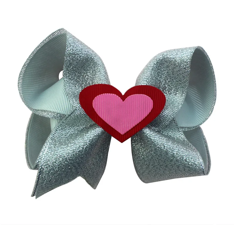 Adogirl/10 шт.; стиль; бант для волос на День Святого Валентина; принт с сердечками; розовые вечерние головные уборы; изысканные аксессуары для волос ручной работы