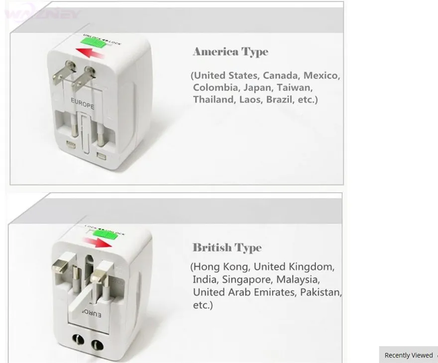 Компл./лот 200 США в ЕС Европа и универсальный AC мощность Plug по всему миру Путешествия адаптер конвертер Великобритании AU преобразования разъем