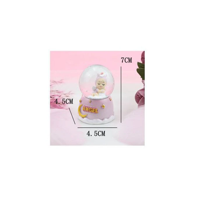 7CM Pink Креативная музыкальная шкатулка из смолы, украшения, карусель, музыкальная шкатулка в виде хрустального шара, мечта маленького ангела, детская спальная Подарочная музыкальная шкатулка CF30 - Цвет: 7CM Pink