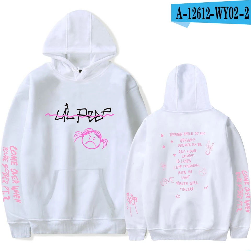 white Горячая новинка Мужская толстовка lil peep с принтом, сохраняющая тепло, женская белая толстовка с капюшоном для отдыха для мальчиков и девочек, мягкие хлопковые свитшоты со смайликом - Цвет: white