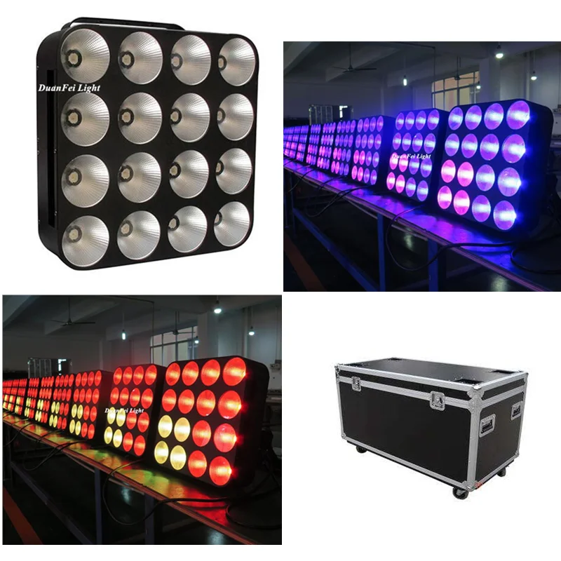 (С корпусом flycase) 12pcs4x4 3 в 1 rgb светодиодный светильник матрица 16x30 Вт Светодиодный