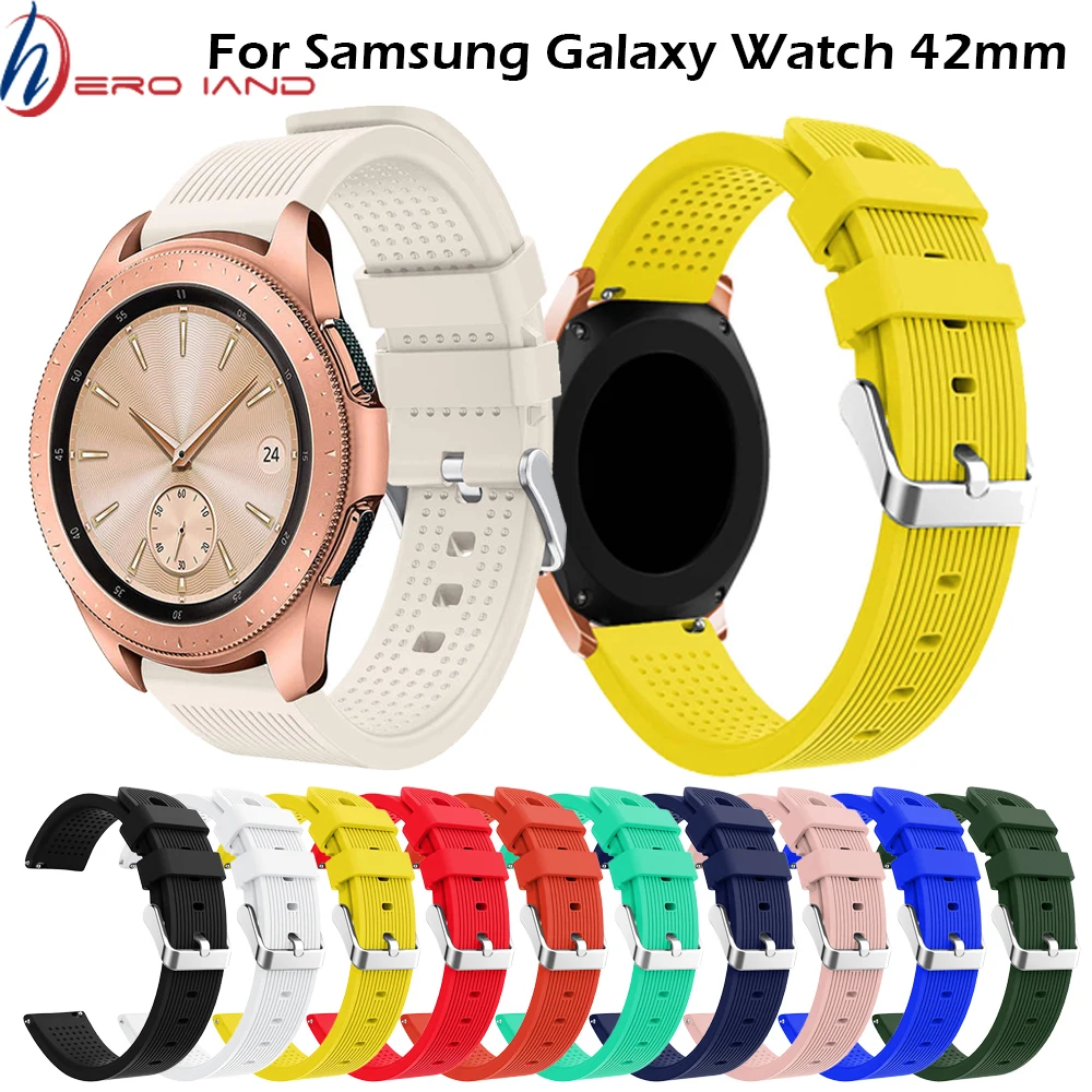 20 ремешок для часов мм силиконовый браслет samsung Galaxy Watch 42mm Смарт Браслет Спорт