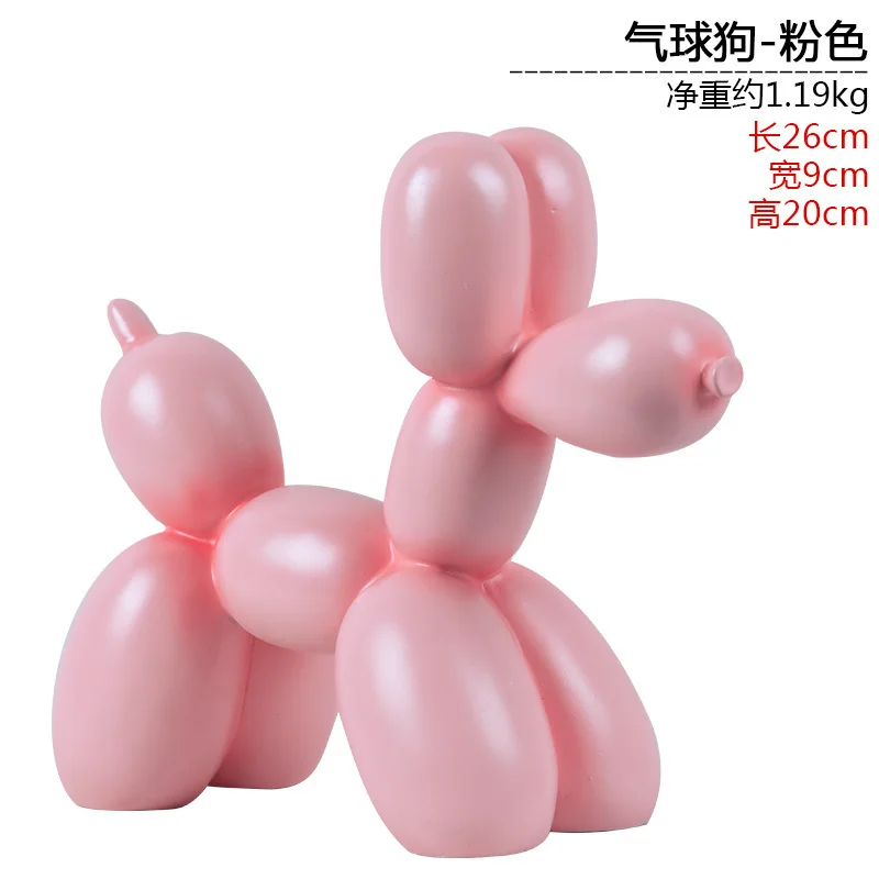 Pink Ins цифры Nordic розовый шар Статуэтка собаки фигурка Miniture украшение на стол для дома декоративные изделия из полимера украшение малыш подарок на день рождения - Цвет: Pink