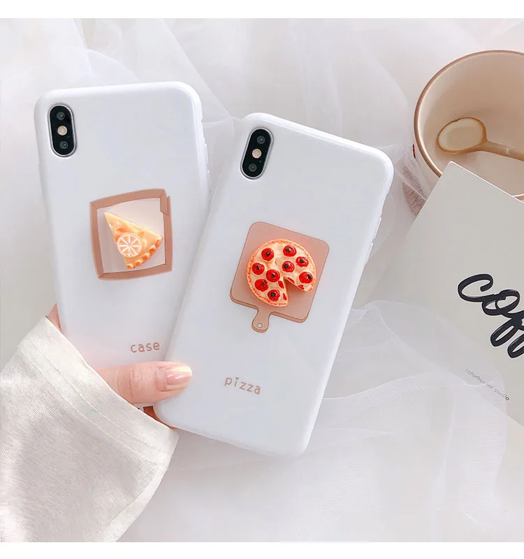 GlamPhone Чехол трехмерная пицца торт чехол для телефона для iPhone X XS Max XR Мягкий силиконовый чехол для iPhone 7 8 6 6s Plus чехол