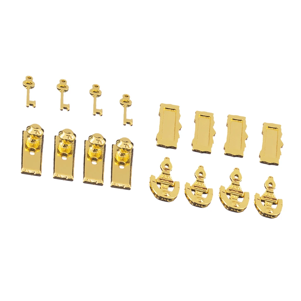 

Doll House Miniature Door Lock w.Keys & Knocker Mail Slot Letter Box 8Set