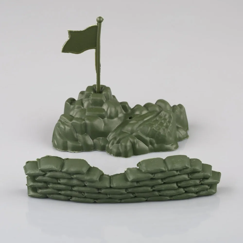 7 pcs Military Tent Sandbag U-shaped Bunker Roadblock Road Sign Banner Soldier Army Men Accessories Toy Playset | Дом и сад