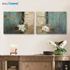 Холст винтажная Цветочная живопись абстрактные картины маленький диван фоновая установка картина распылением стена в спальне