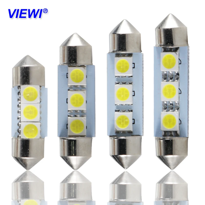 

Viewi 4X Car Inside bulb LED Festoon 31mm 36mm 39mm 41mm C3W C5W C10W 12v 1W Auto Interior Dome light Reading Map Lamp 5050 SMD