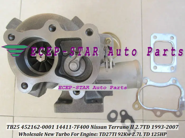 Турбокомпрессор TB25 452162-0001 14411-7F400 452162 для NISSAN Terrano II 1993-07 Maverick 1997-99 TD27TI л л.с. |