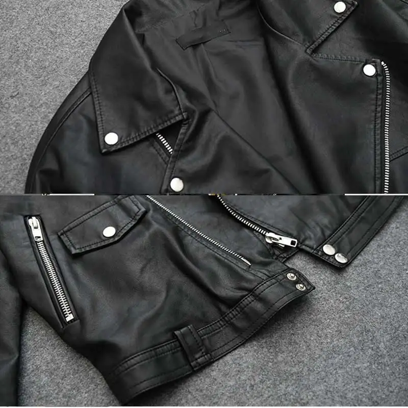 Женская куртка из ПУ кожи Veste femme модная Осенняя свободная приталенная