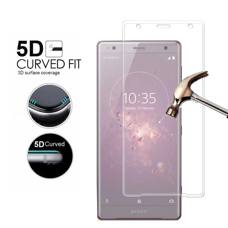 5D изогнутая Защитная пленка для экрана из закаленного ЖК-стекла Sony Xperia XZ Premium XZ1 XZ2