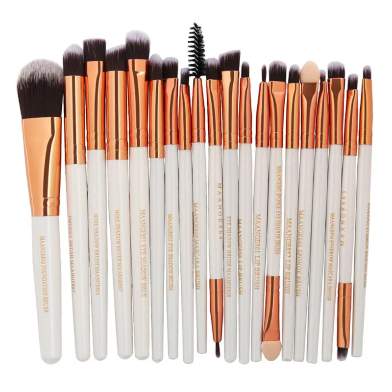WJ 20pcs MAANGE 20/22 набор кистей для макияжа, кисти для макияжа, Наборы косметики пудра Румяна глаз губ макияж кисти набор для макияжа бровей - Handle Color: WJ 20pcs