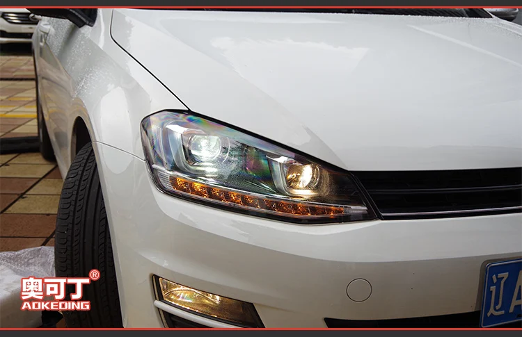 AKD автомобильный Стайлинг для VW Golf 7 фары 2013- Golf7 светодиодный налобный фонарь Golf 7 R DRL Bi Xenon объектив Высокий Низкий Луч парковочная противотуманная фара