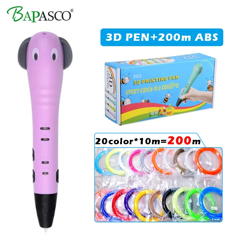 3D ручка добавить 200 м ABS нити BAPASCO P65 печать Ручка Совместимость ABS/PLA Применение 5V2A