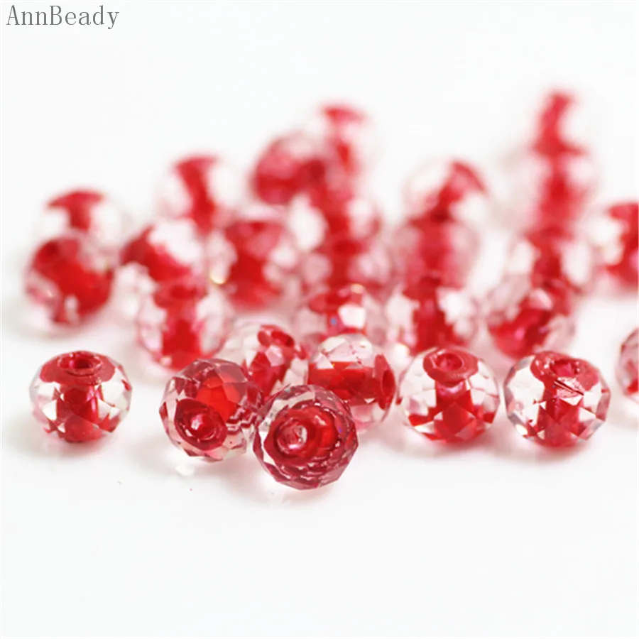 inside red AnnBeady фиолетовый АВ 4 цвета x6mm, 50 шт в наборе, камушки-бусинки Rondelle, австрийский кристалл, с украшением в виде кристаллов Стекло бусины Свободные Spacer Бусины для изготовления ювелирных изделий - Цвет: inside red